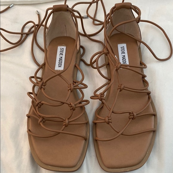 Steve Madden Shoes - Steve Madden Tan Leather Lace-Up Sandals